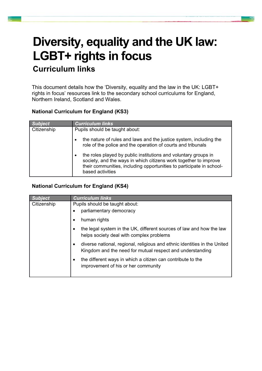 Diversity, Equality and the UK Law: LGBT+ Rights in Focus