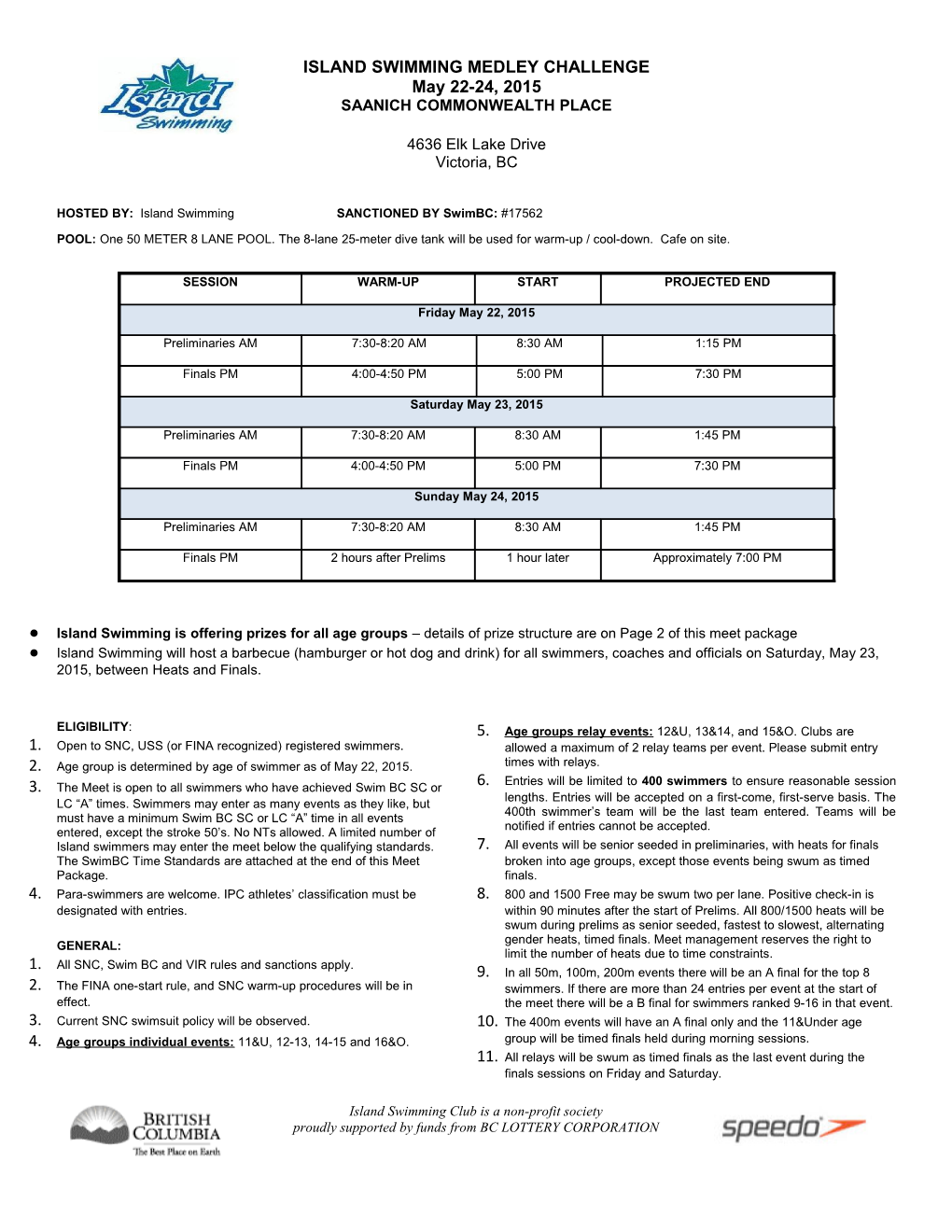 2015 ISA LC Medley Challenge Meet Package Revised