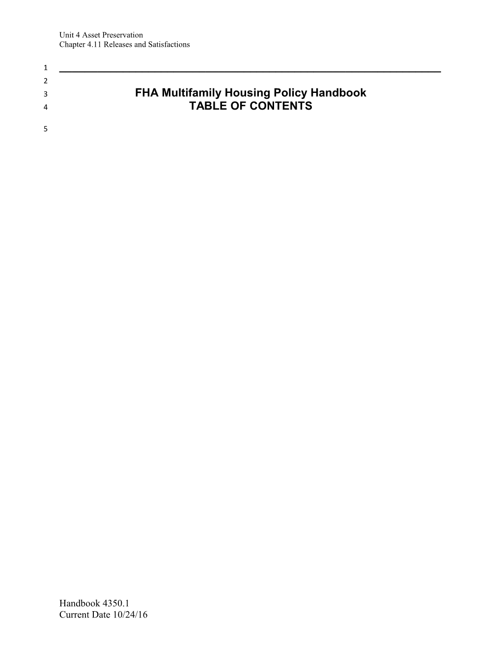 FHA Multifamily Housing Policy Handbook