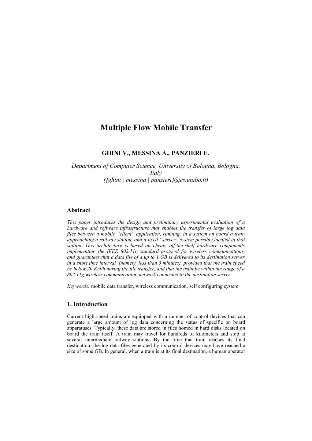 Multiple Flow Mobile Transfer