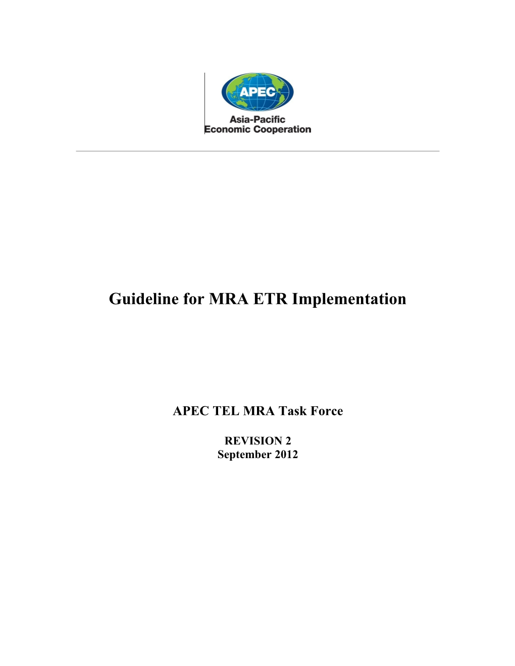 Guidelines to Implement MRA ETR