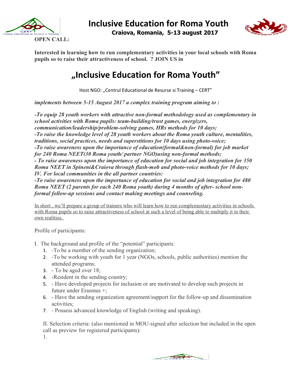 Inclusive Education for Roma Youth