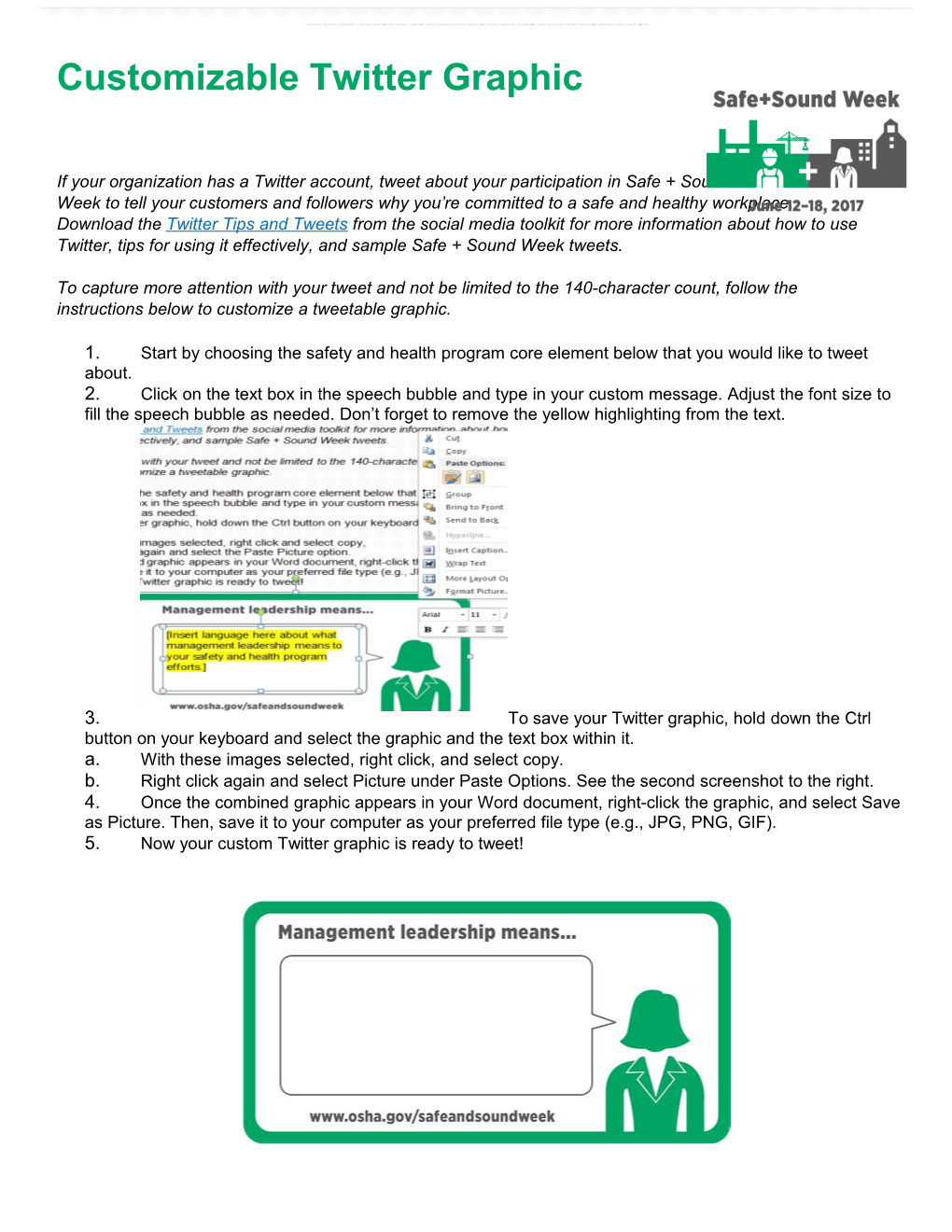 If Your Organization Has a Twitter Account, Tweet About Your Participation in Safe + Sound