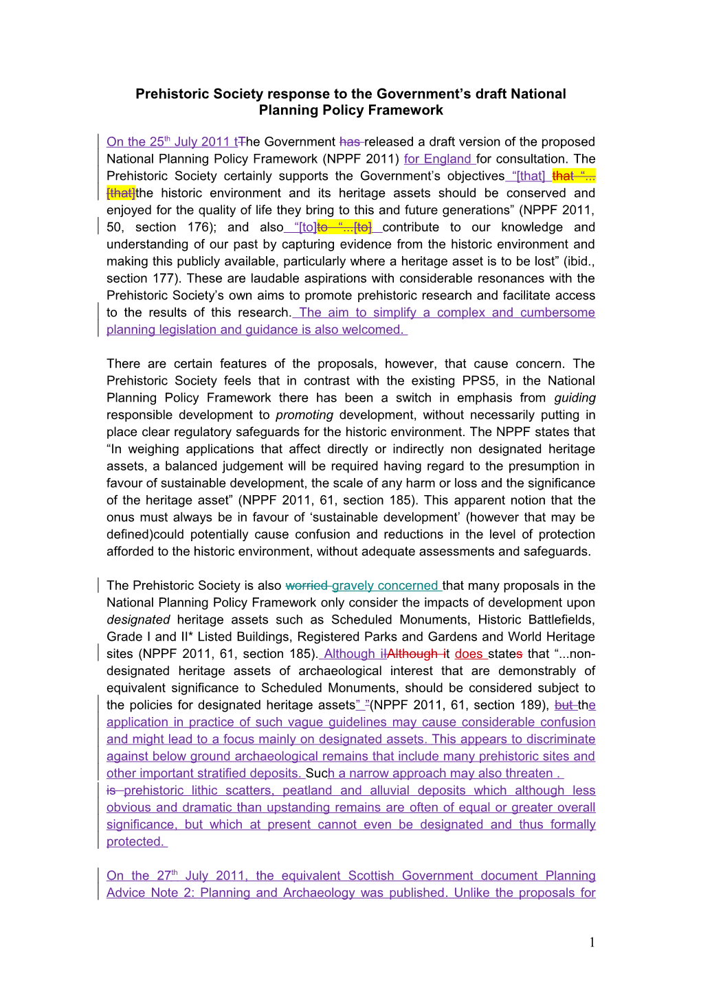 Prehistoric Society Response to the Government S Draft National Planning Policy Framework