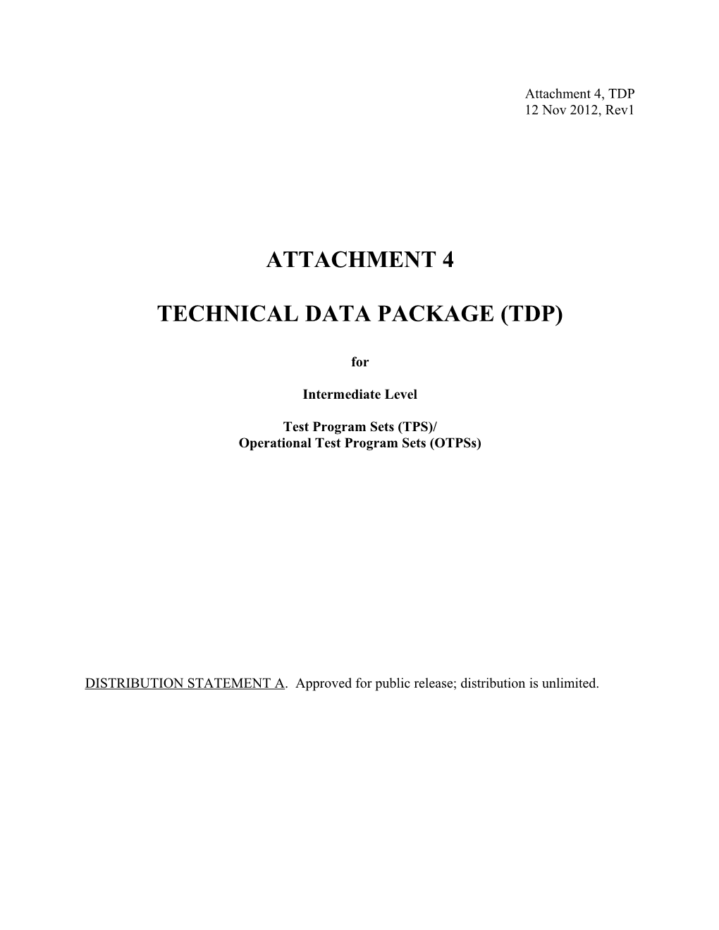 Technical Data Package (Tdp)