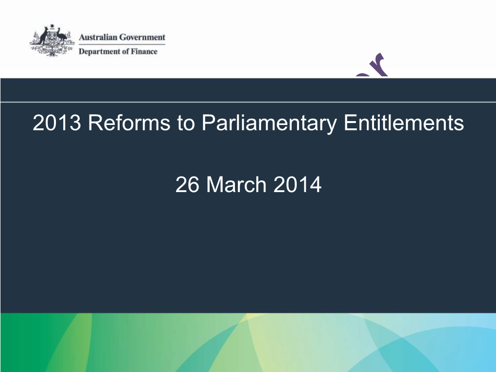 Ministerial Circular 2014/04: Information Session for Senators and Members - 26 March 2014
