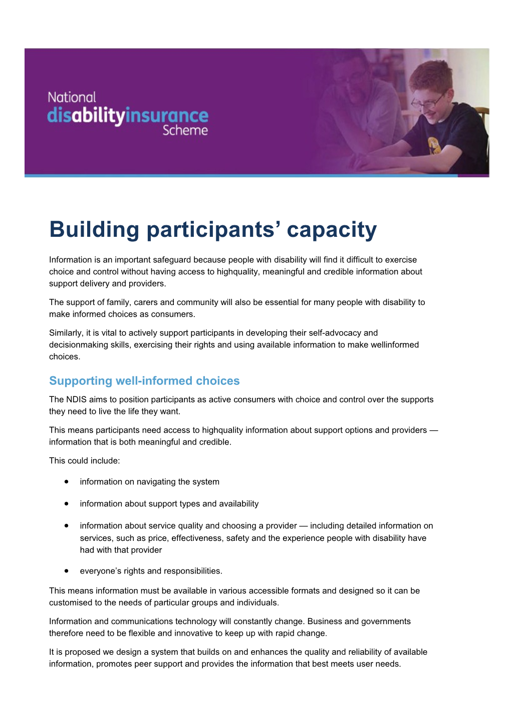 Building Participants Capacity