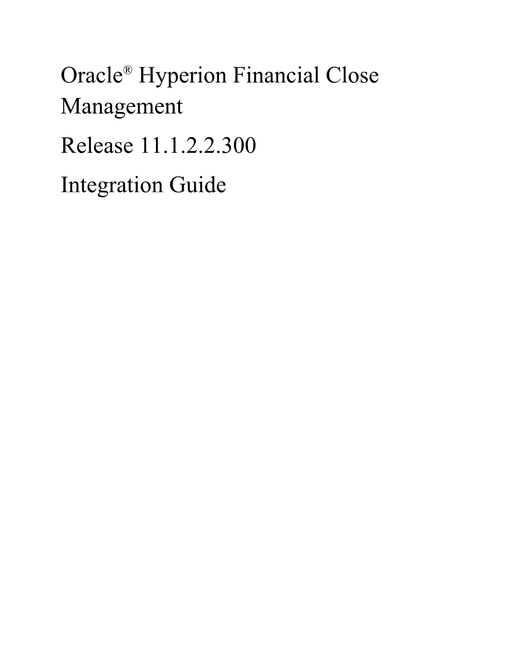 Oracle Hyperion Financial Close Management