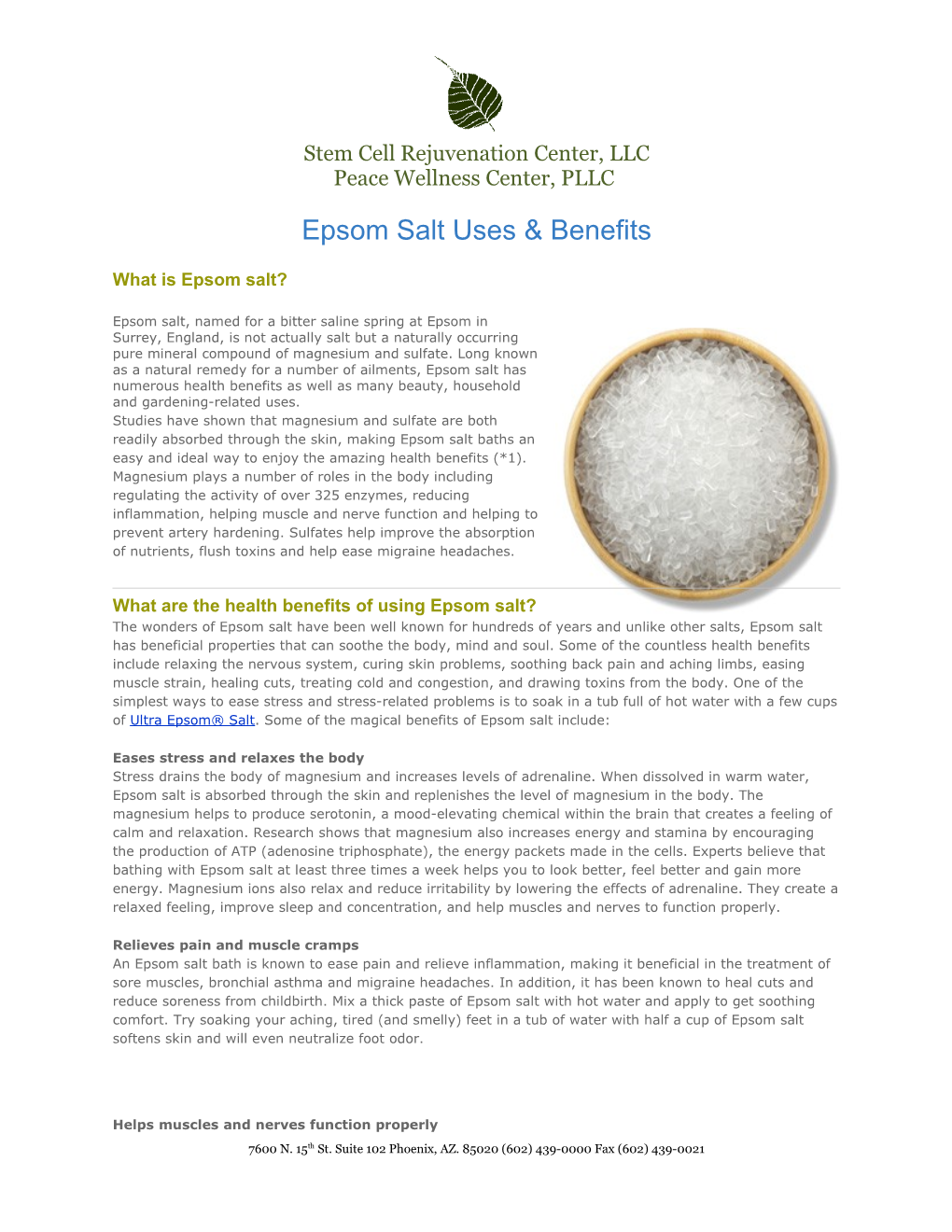 Epsom Salt Uses & Benefits
