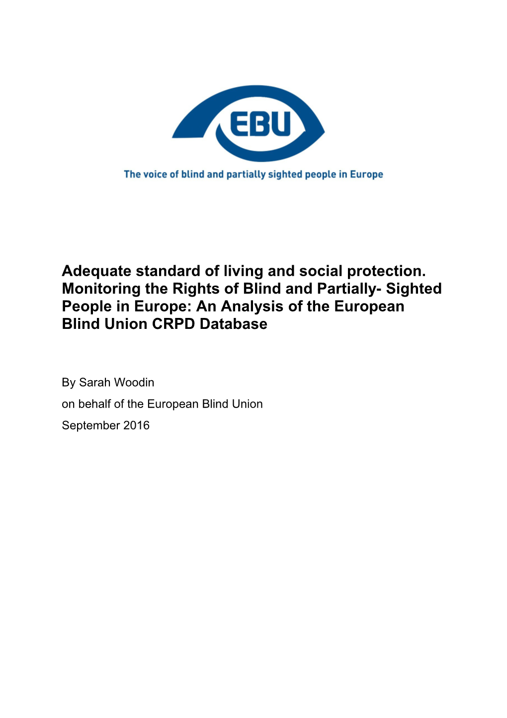 Adequate Standard of Living and Social Protection