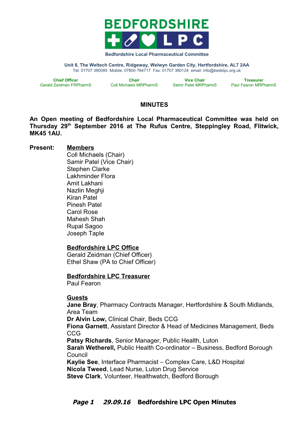 Bedfordshire Local Pharmaceutical Committee s1