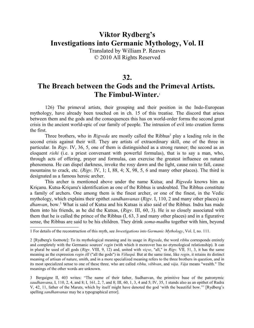 Investigations Into Germanic Mythology, Vol. II