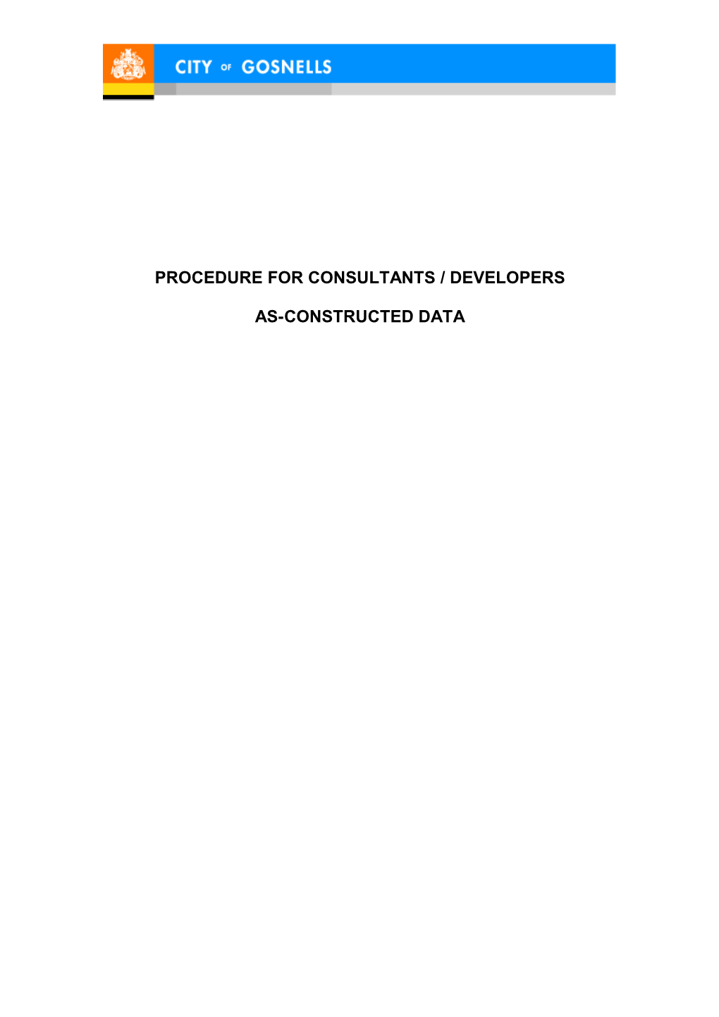 Procedure for Consultants / Developers