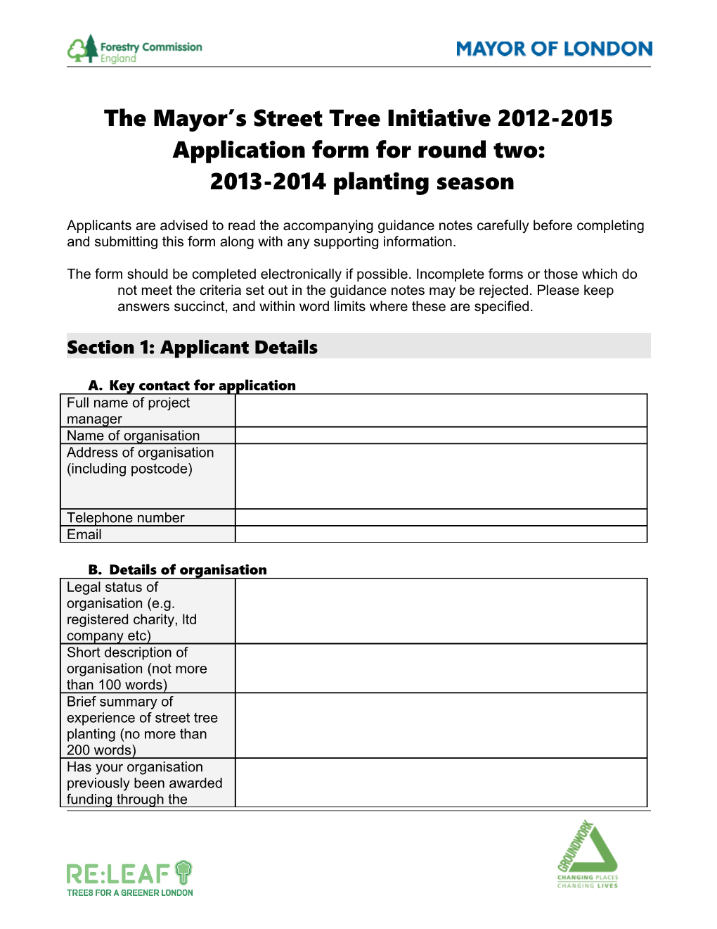 The Mayor S Street Tree Initiative 2012-2015