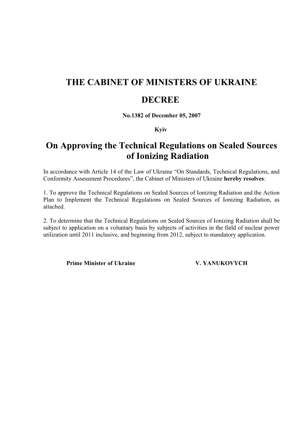 The Cabinet of Ministers of Ukraine