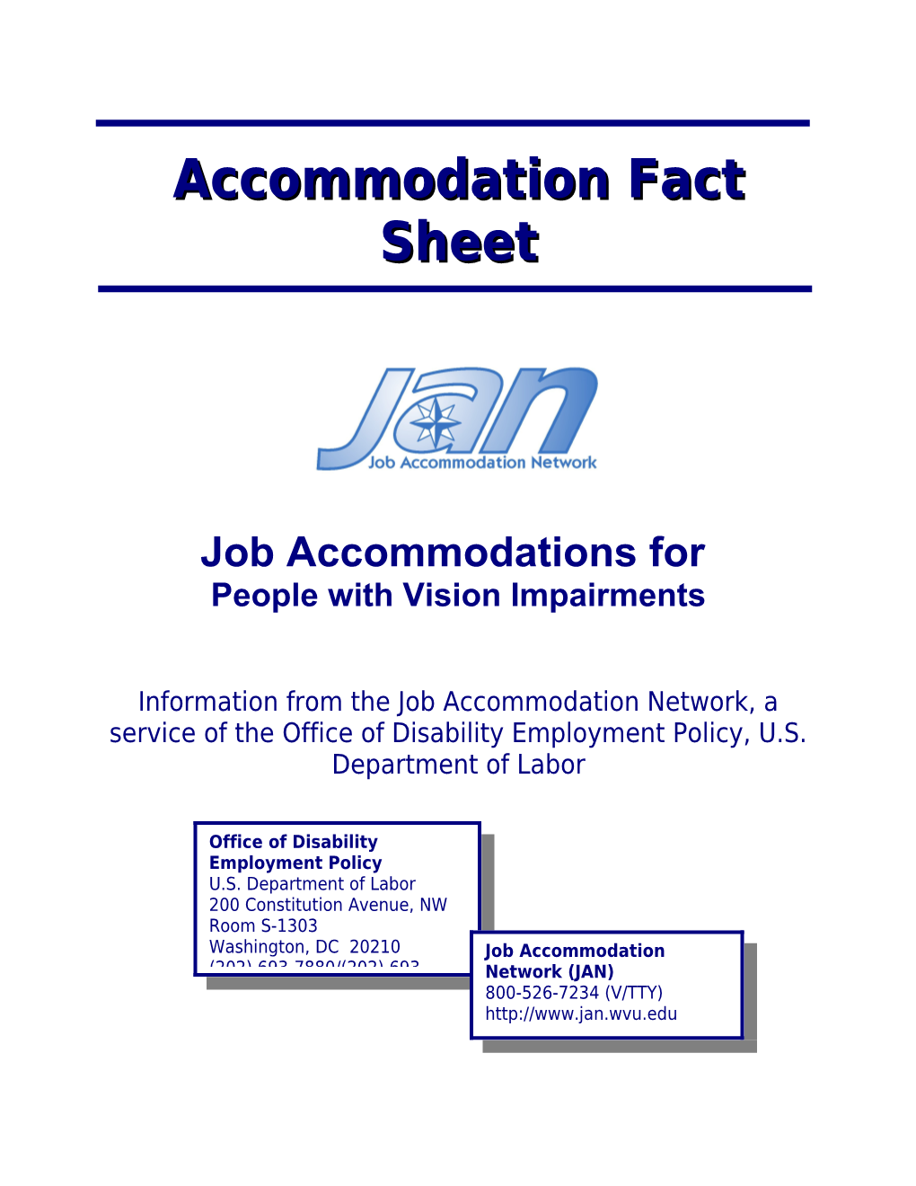 Accommodation Fact Sheet