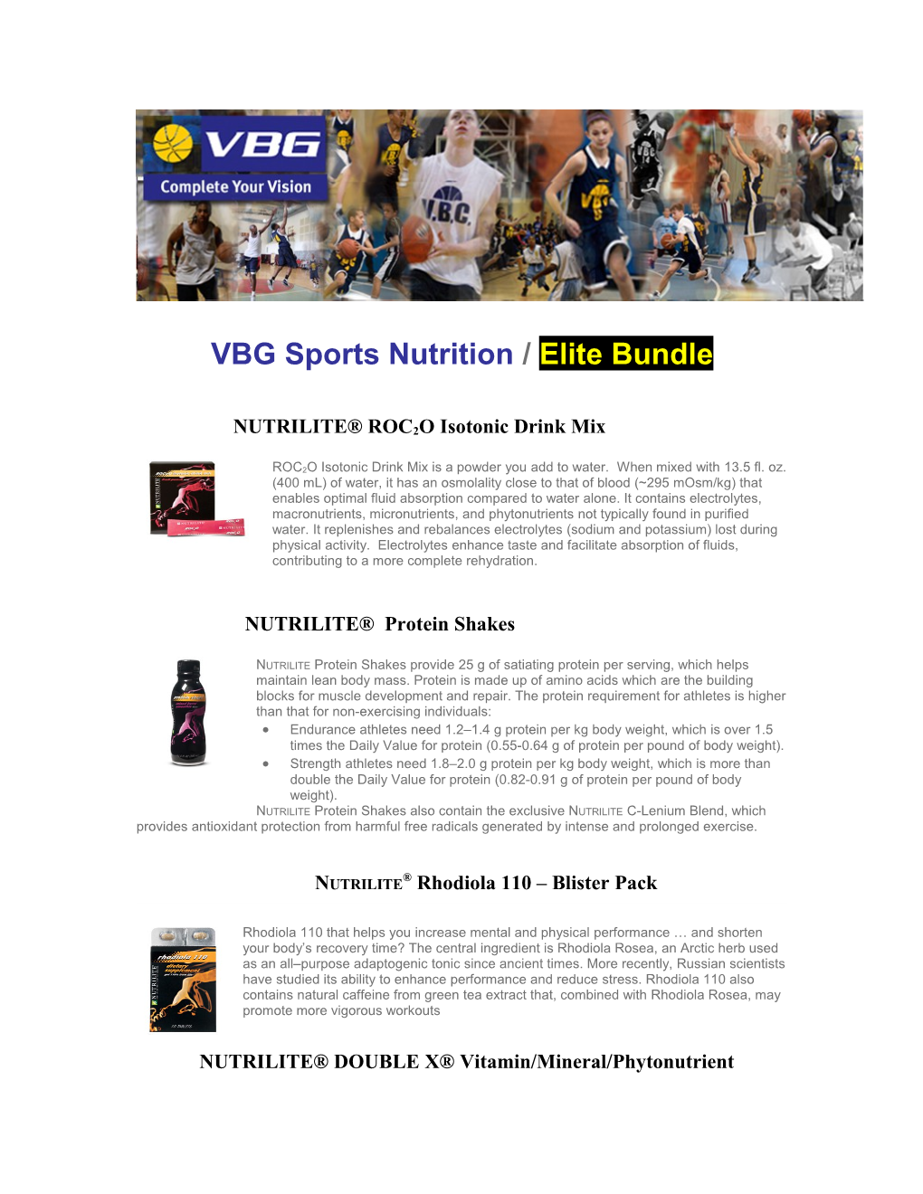 VBG Sports Nutrition / Elite Bundle
