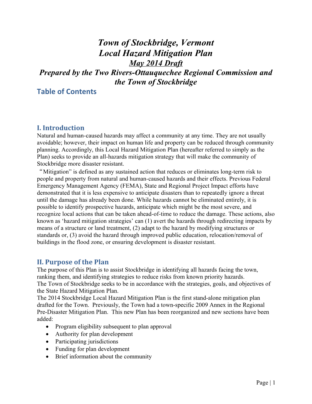 Local Hazard Mitigation Plan