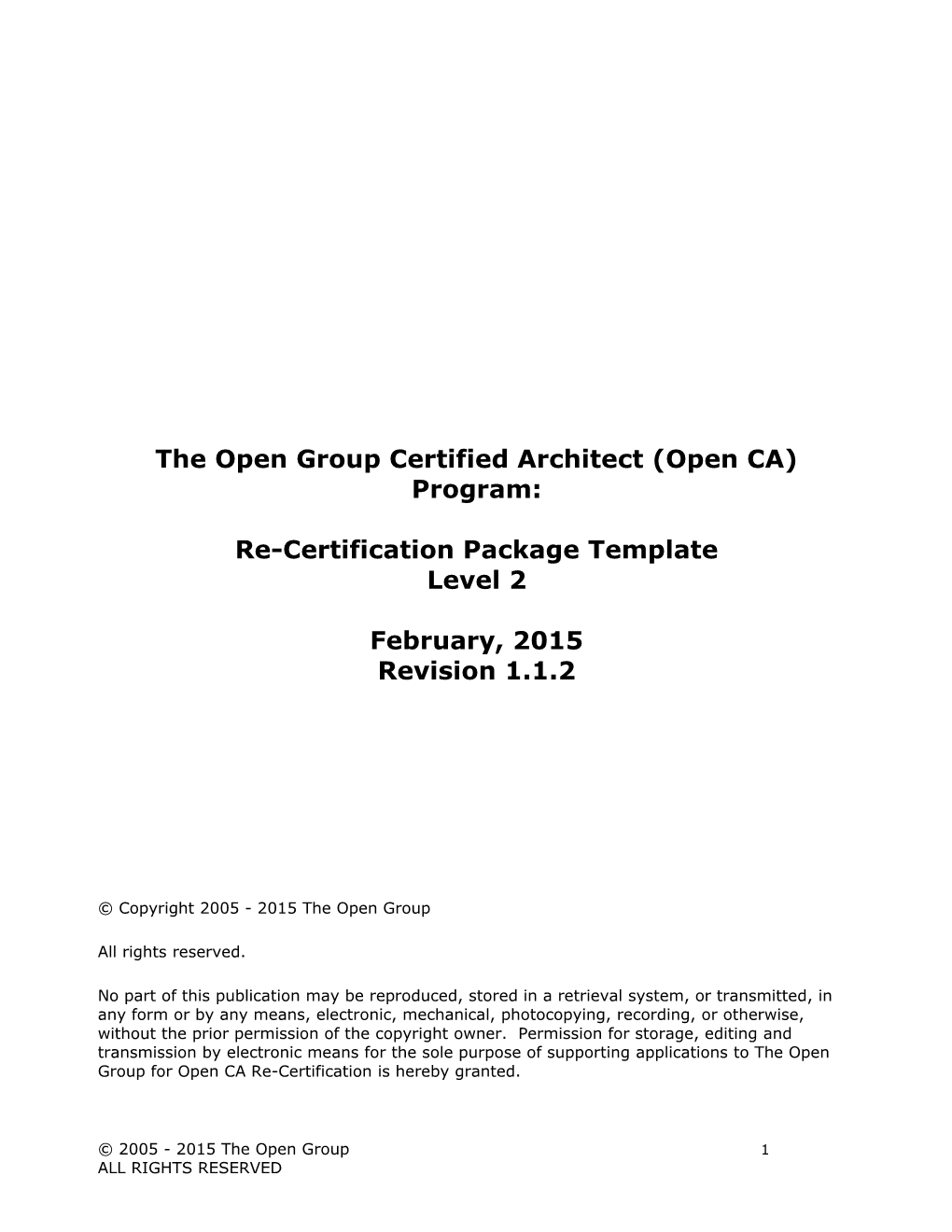 Certification Package Template - L2