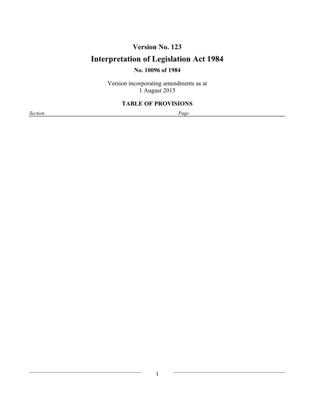 Interpretation of Legislation Act 1984