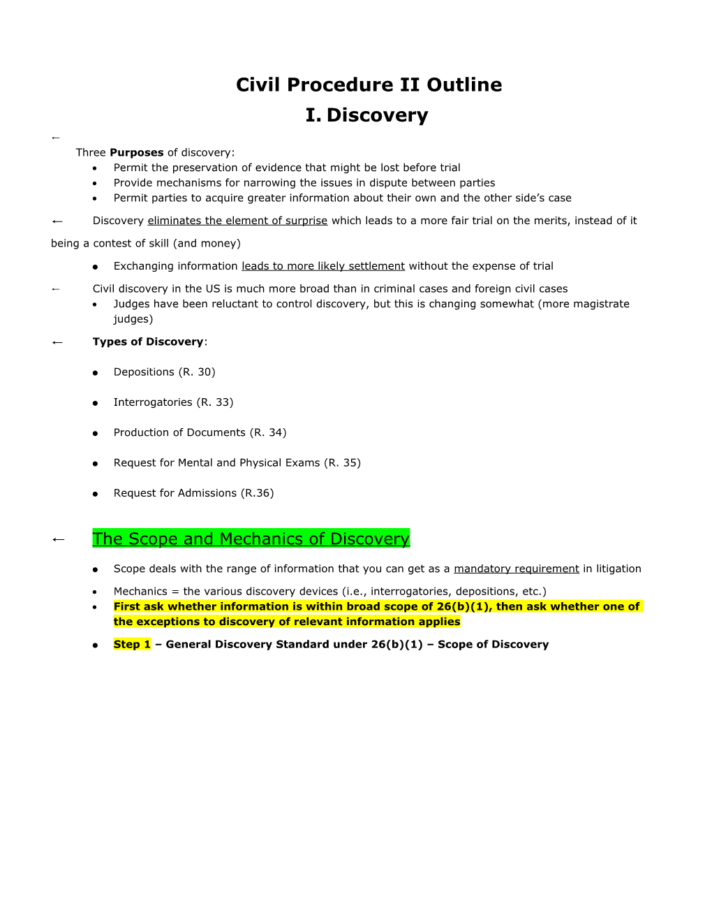 Civil Procedure II Outline s2