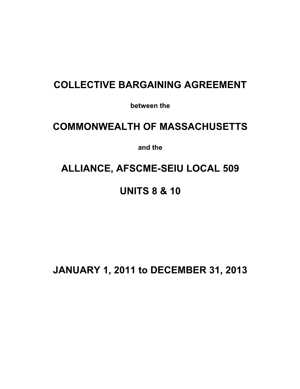 Collective Bargaining Agreement / Union 8 & 10