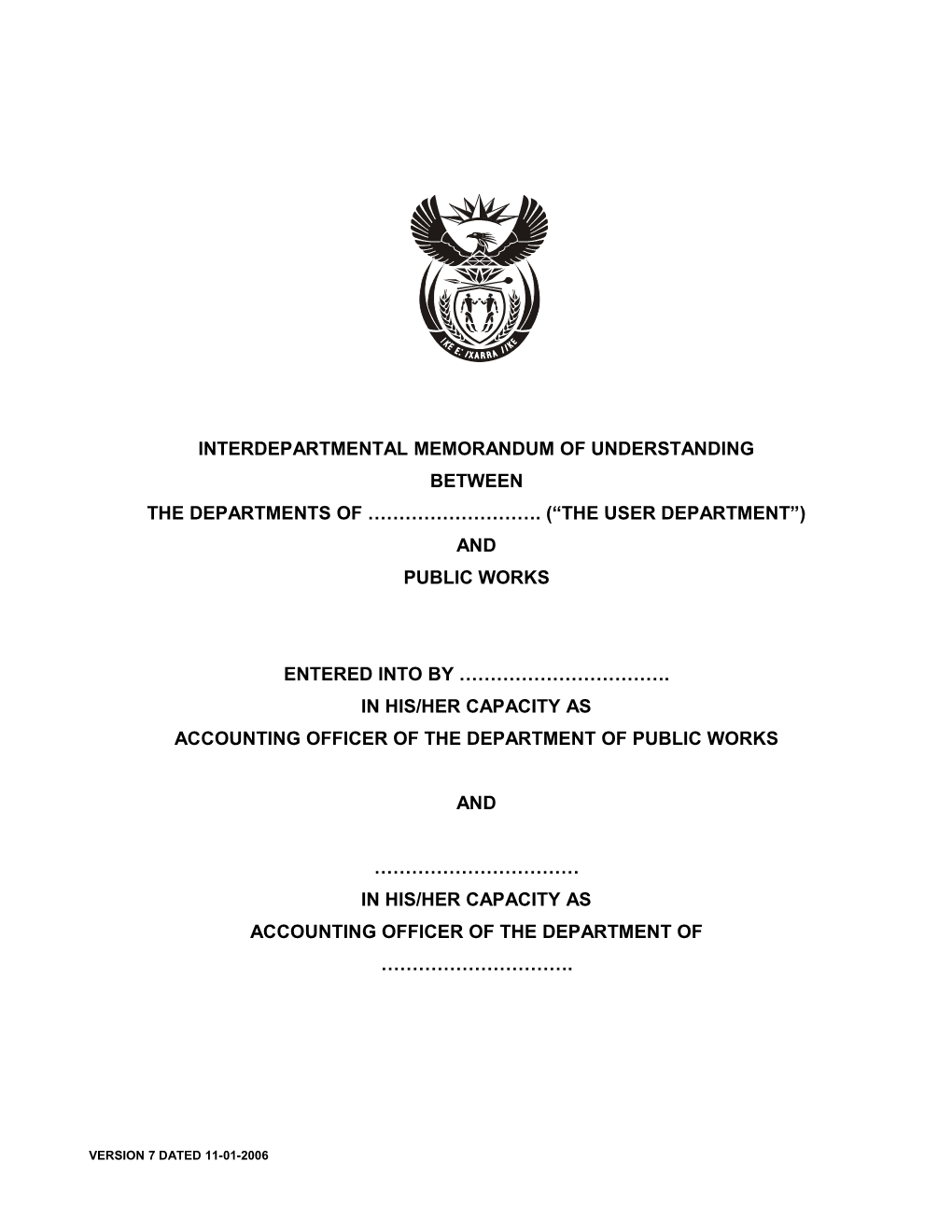 DP1-E03 - MOU Dept of Public Works and Client Department - 2006-01