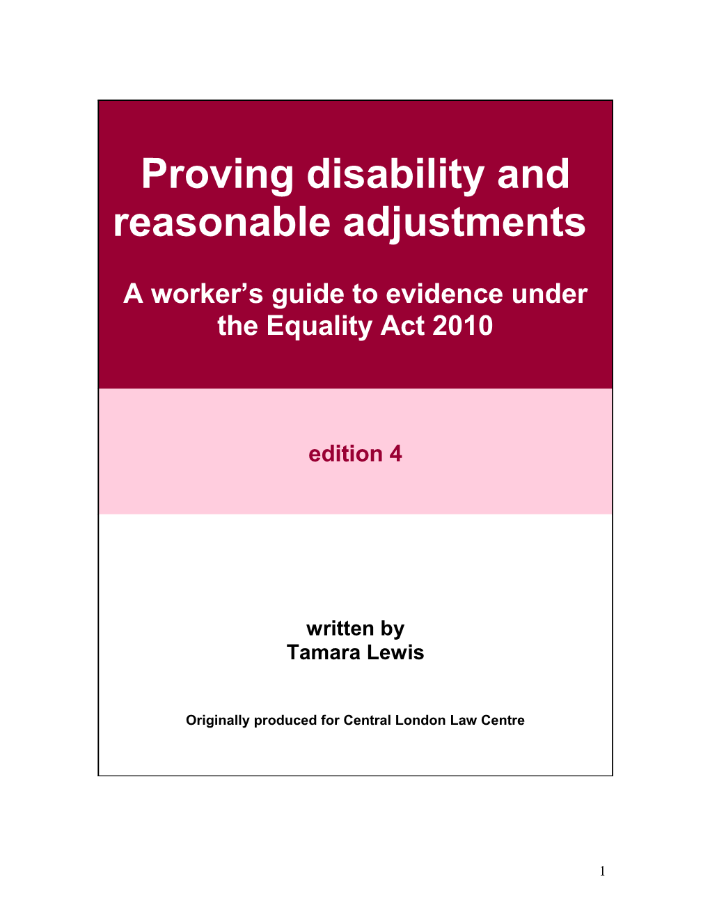 Proving Disability and Reasonable Adjustments