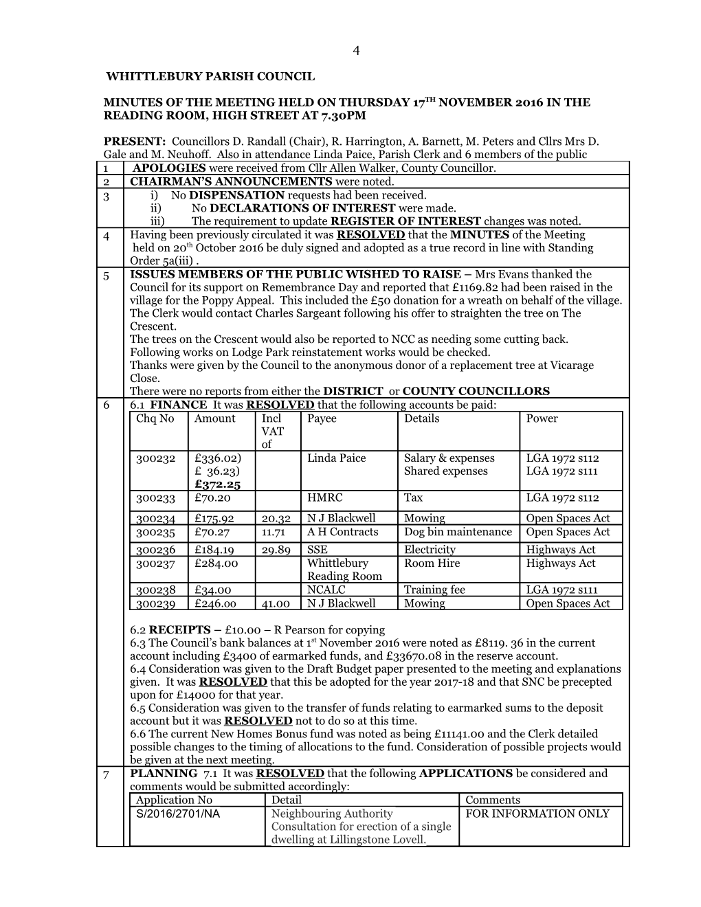 Whittlebury Parish Council