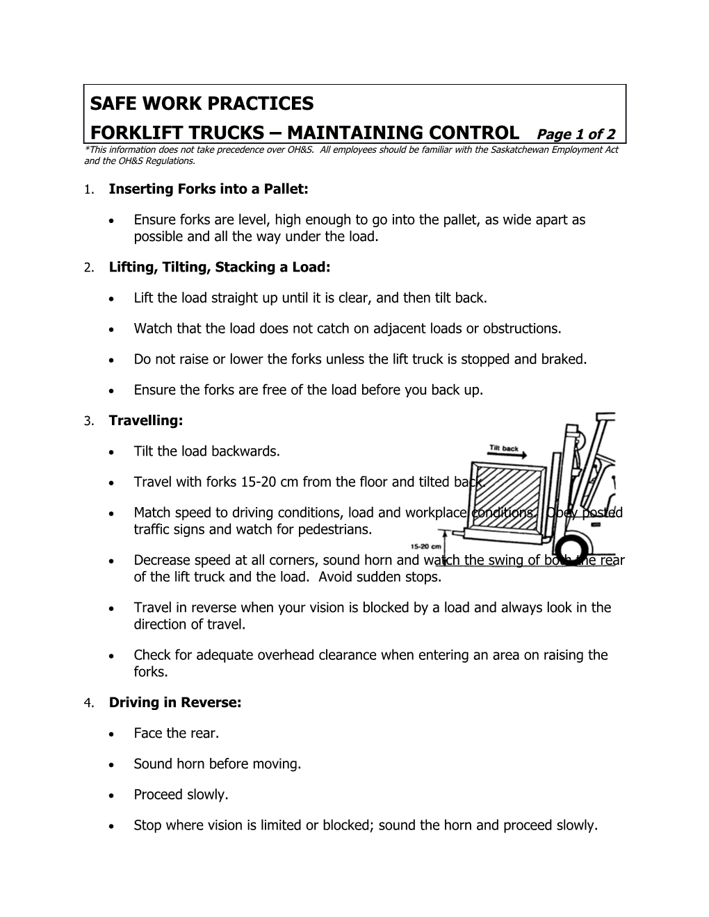 1. Inserting Forks Into a Pallet