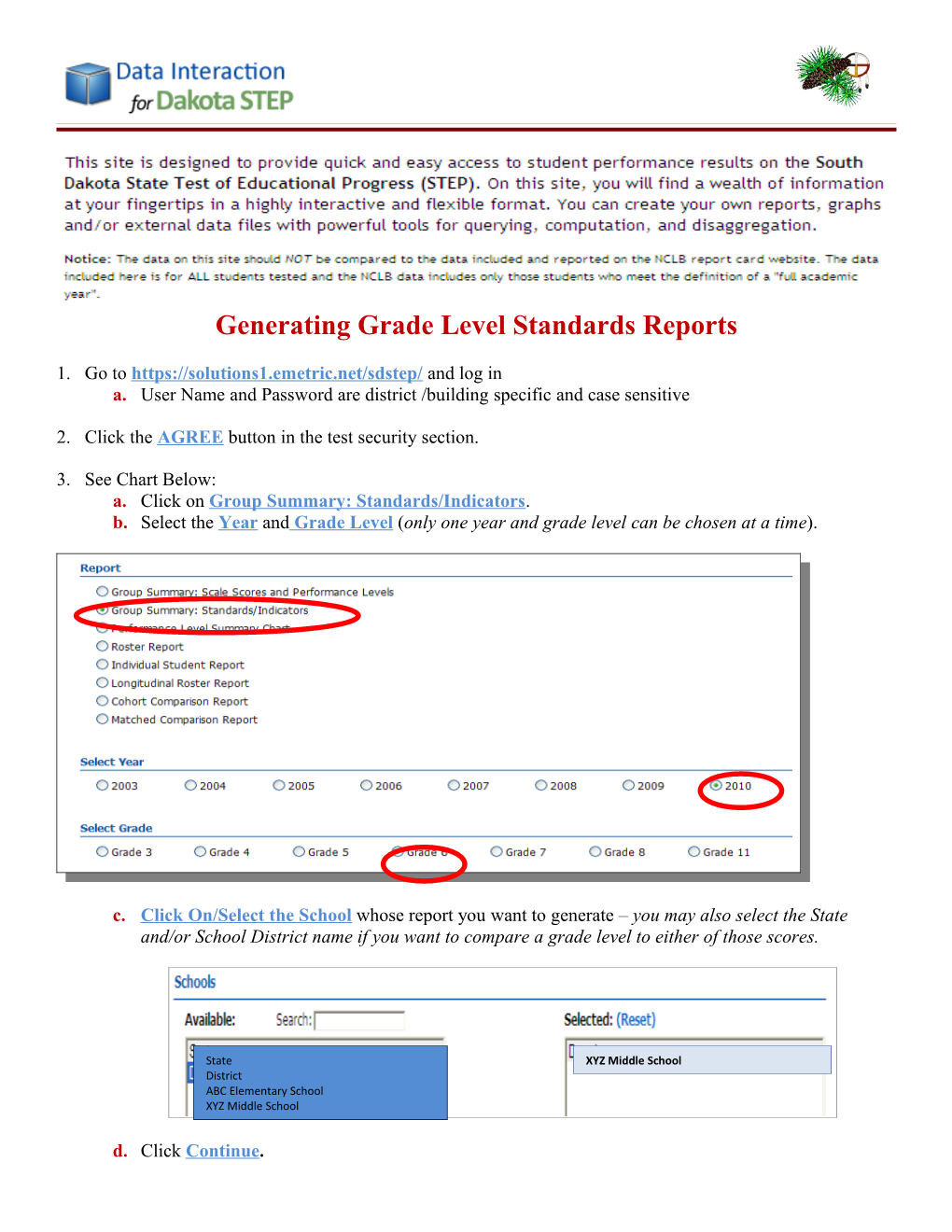 Generating Grade Level Standards Reports