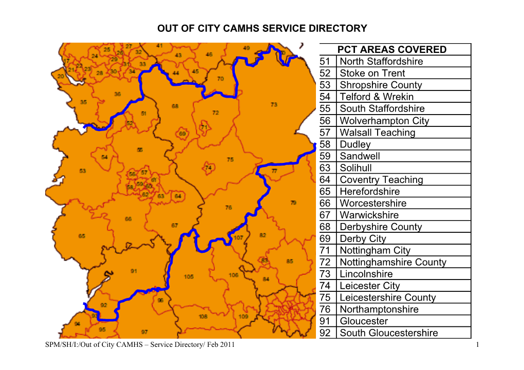 Out of City CAMHS