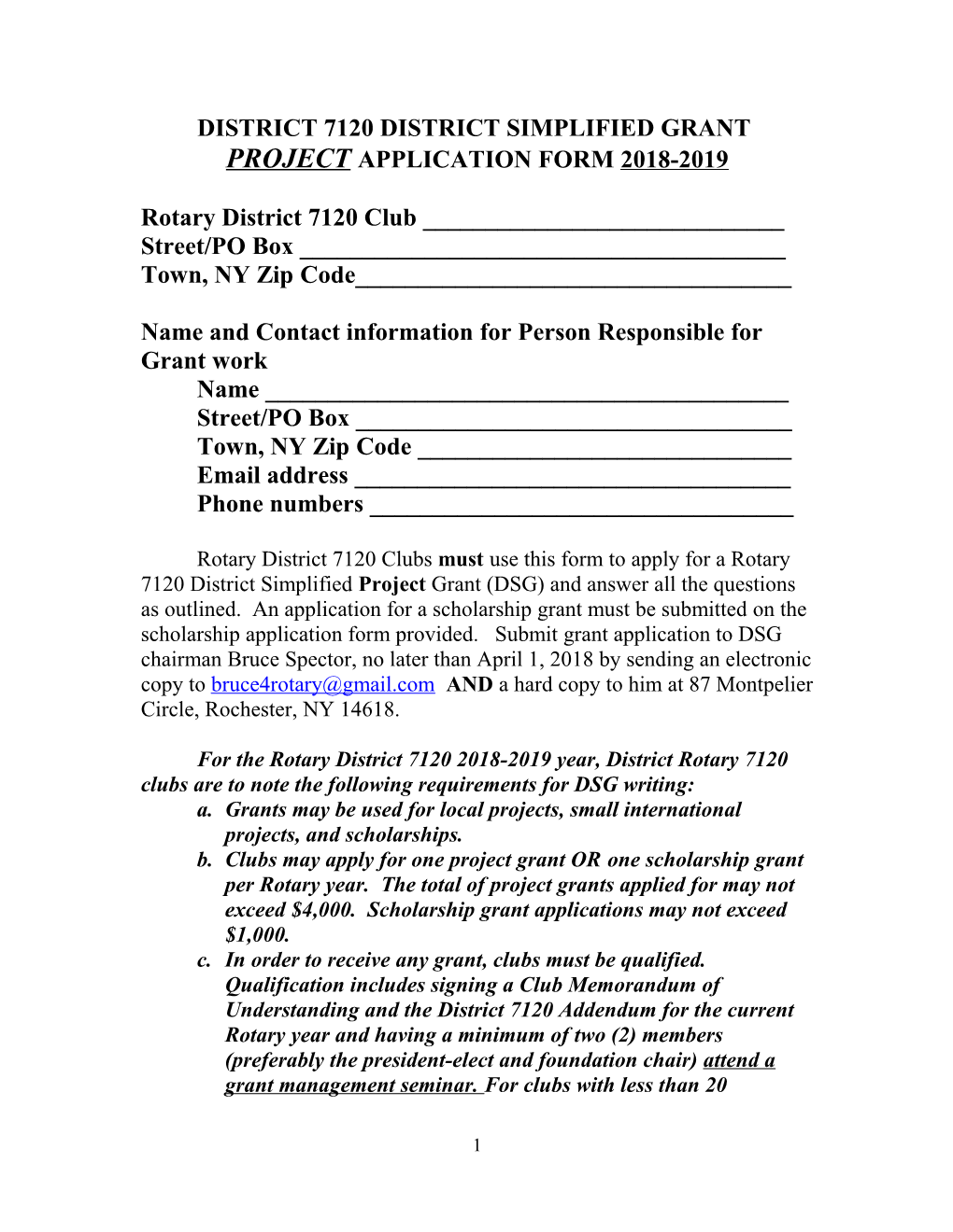 District 7120 District Simplified Grant