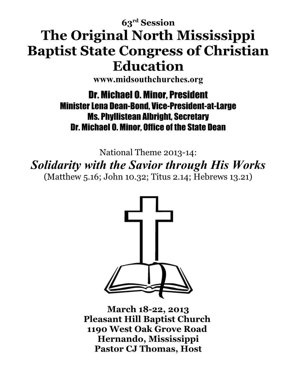 The Original North Mississippi Baptist State Congress of Christian Education