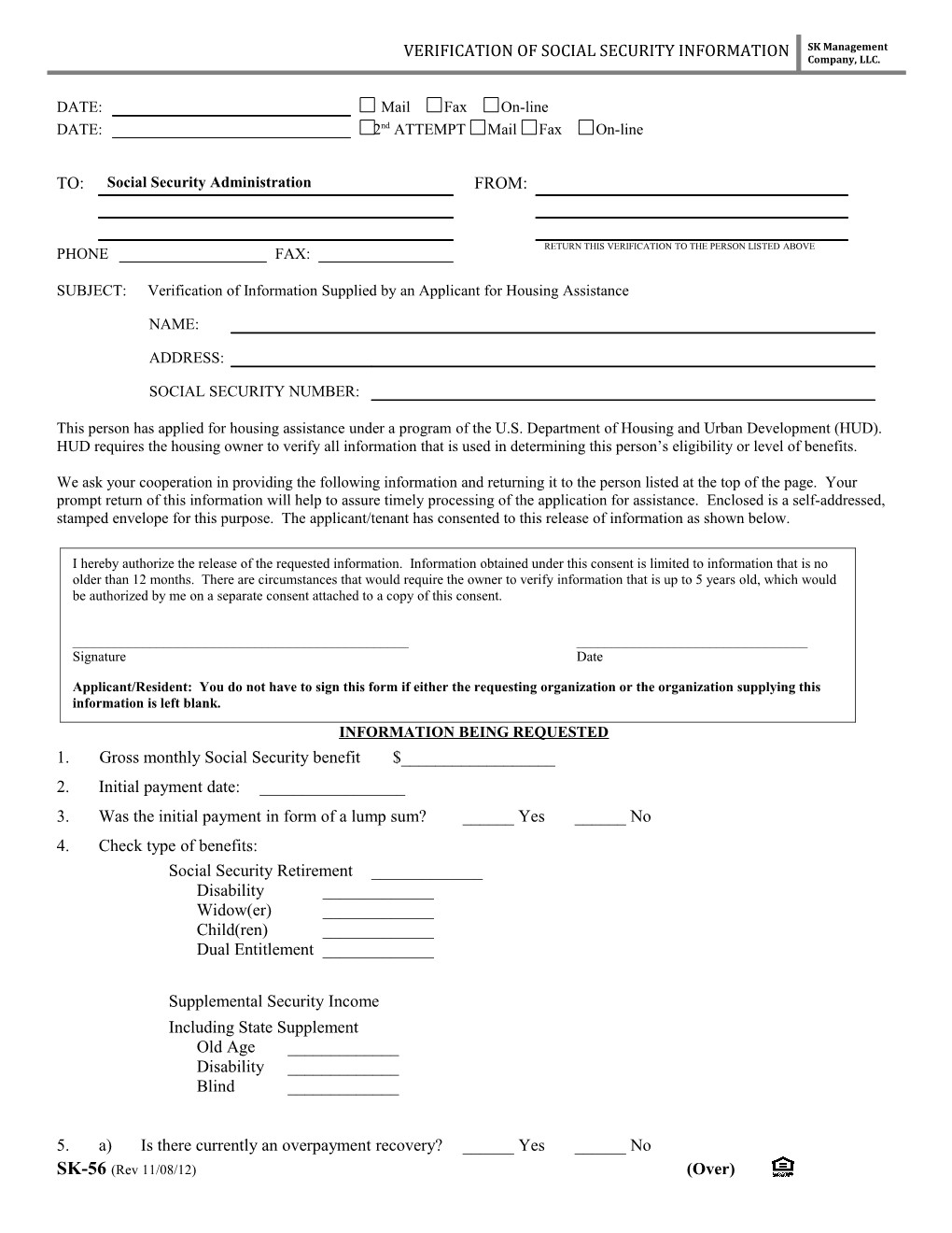 Verification of Assets on Deposit