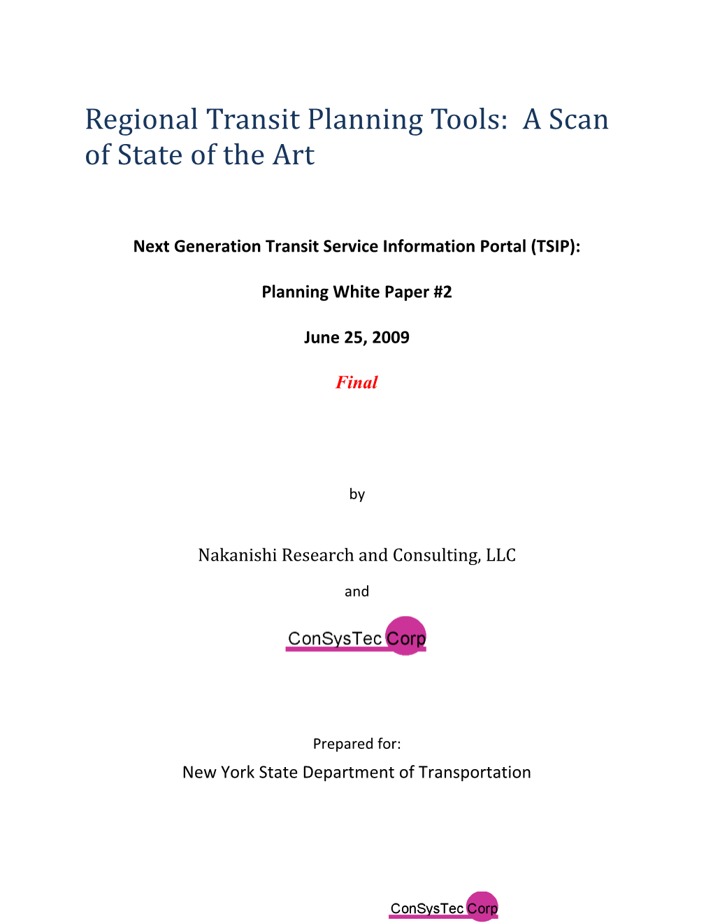 Next Generation Transit Service Information Portal (TSIP)