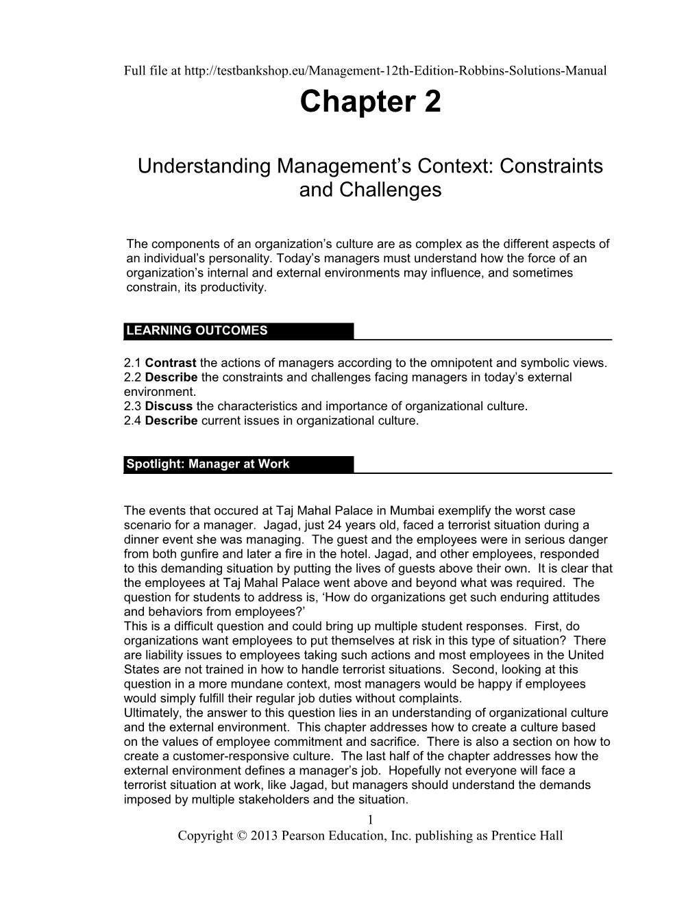 Understanding Management S Context: Constraints and Challenges