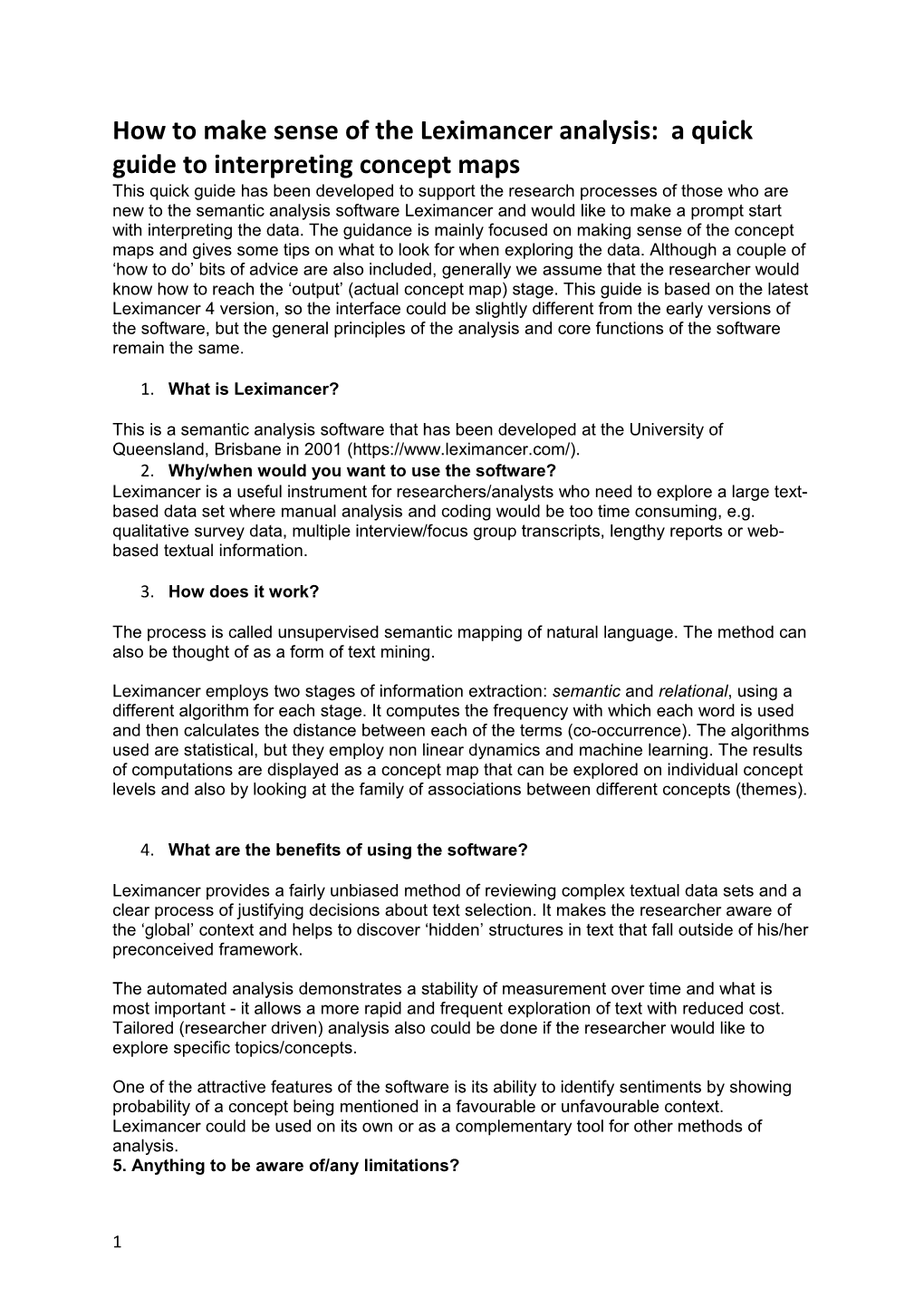 How to Make Sense of the Leximancer Analysis: a Quick Guide to Interpreting Concept Maps