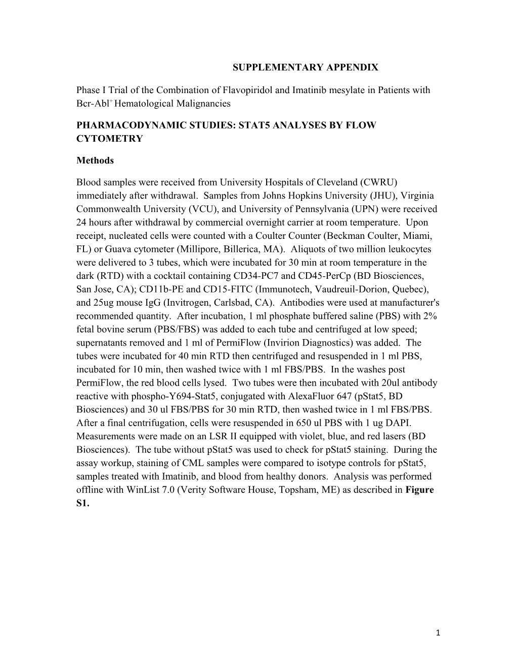 Pharmacodynamic Studies: Stat5 Analyses by Flow Cytometry