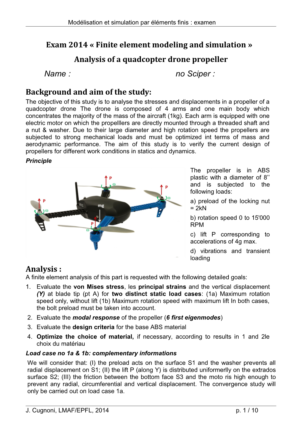 Exam 2014 Finite Element Modeling and Simulation