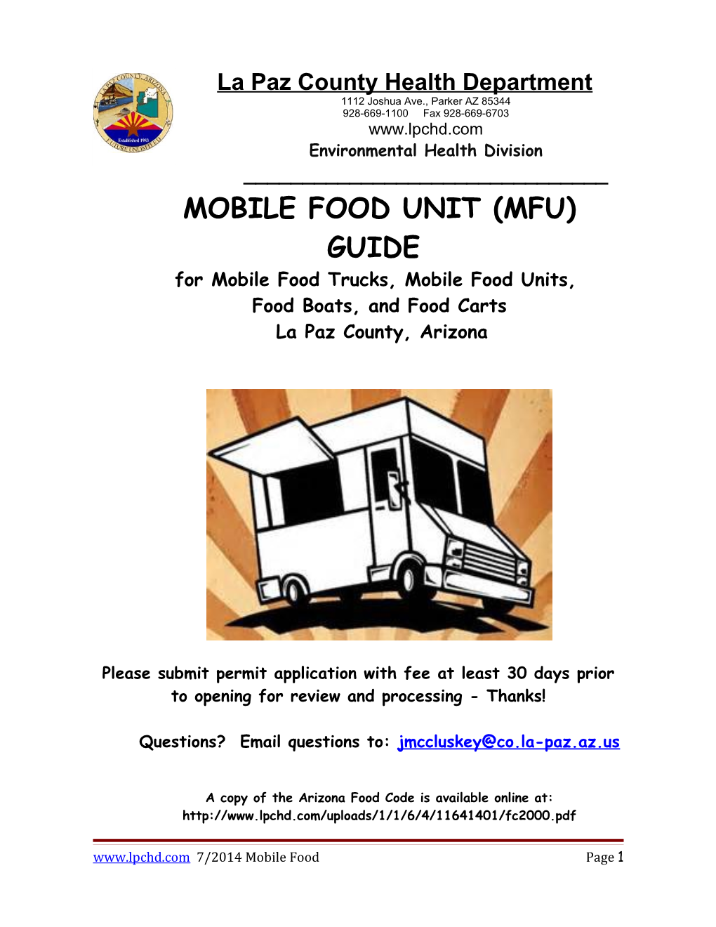 Mobile Food Unit Guidelines