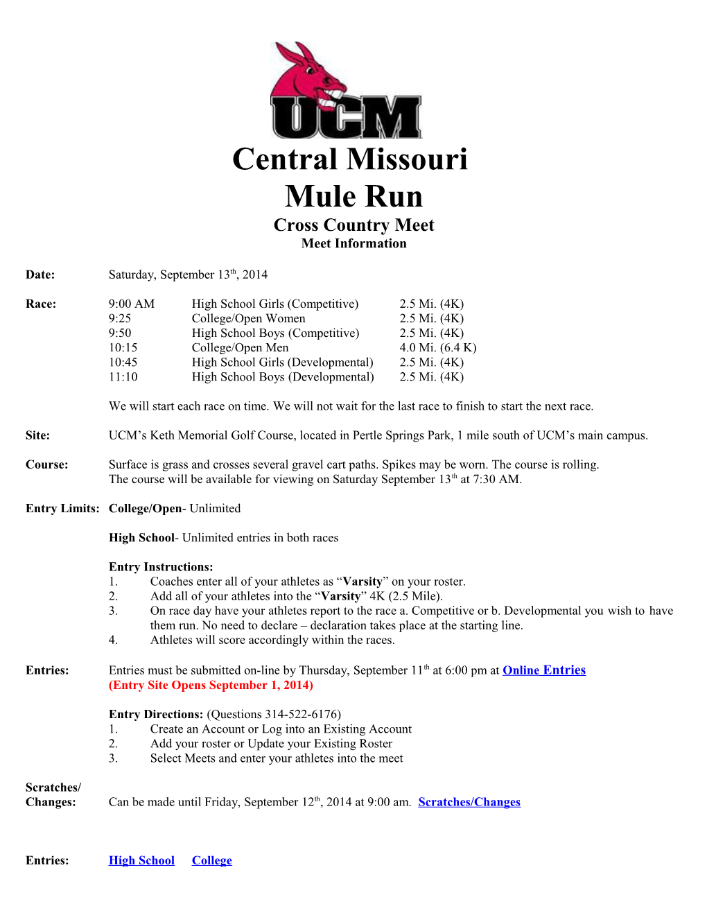 Central Missouri Mule Run