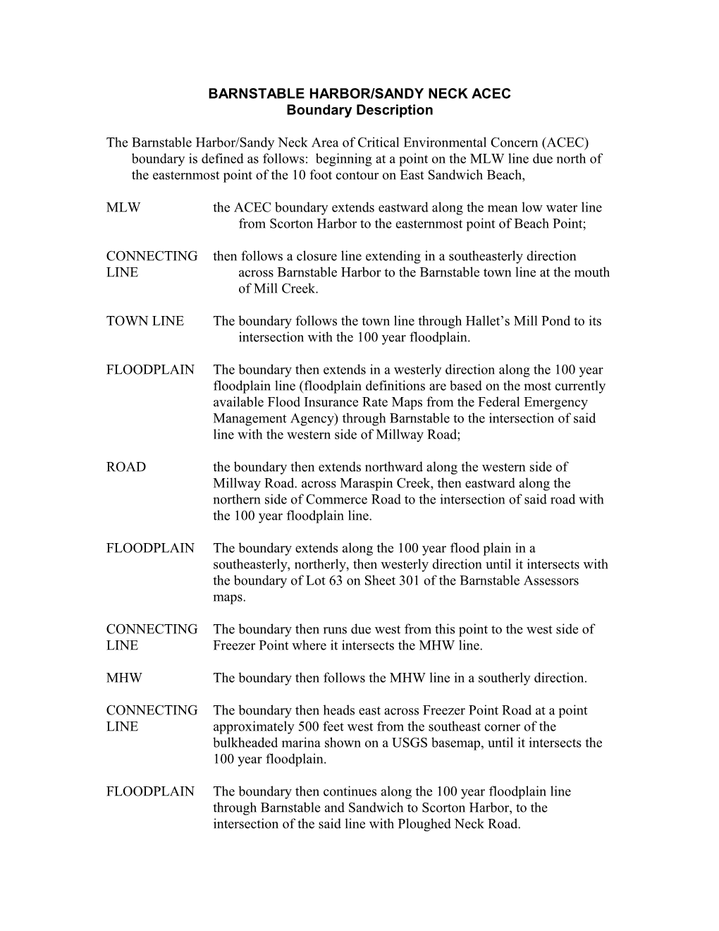 Sandy Neck Barrier Beach System Acec