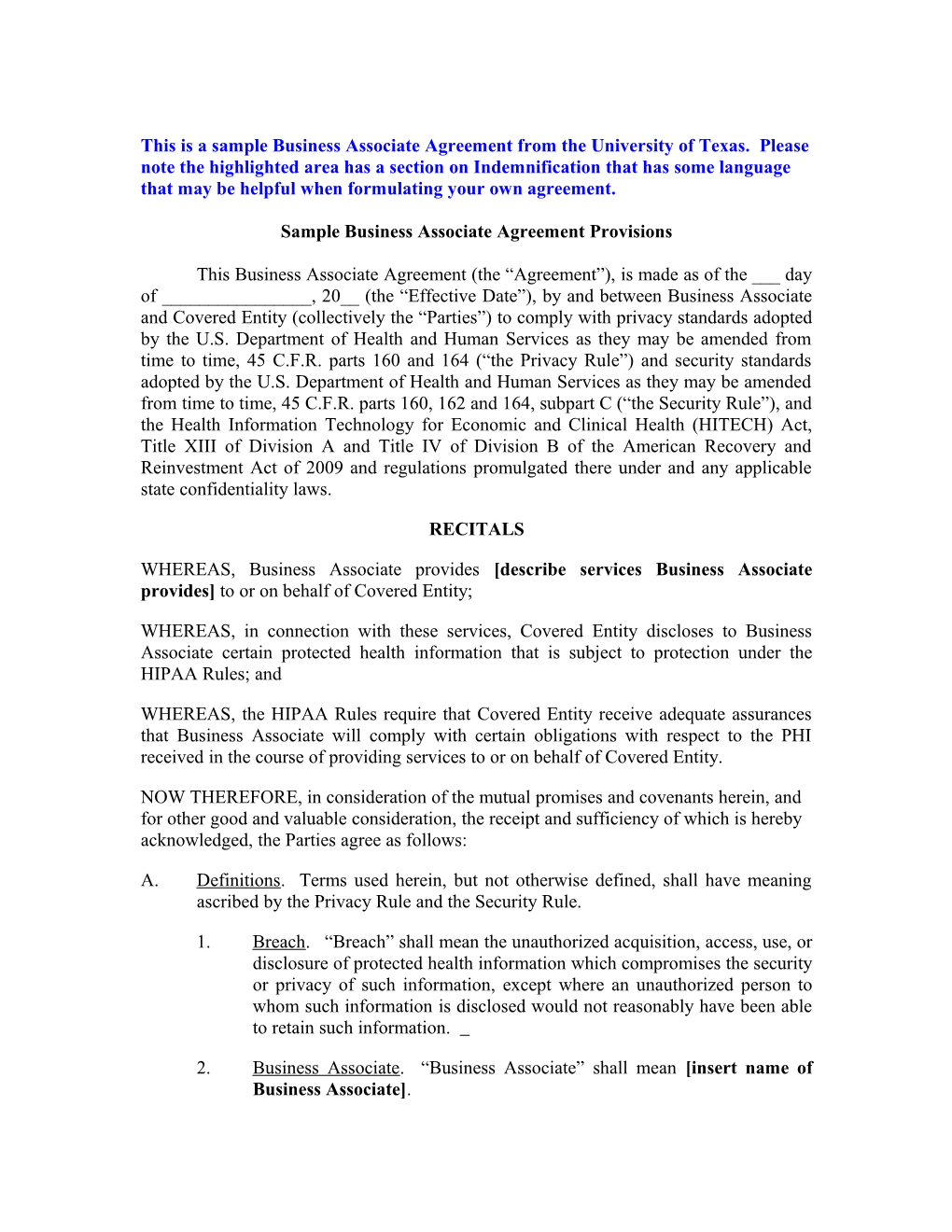 LA 63 Stand-Alone Business Agreement Appendix A.16.3 (Rev February 19, 2004)