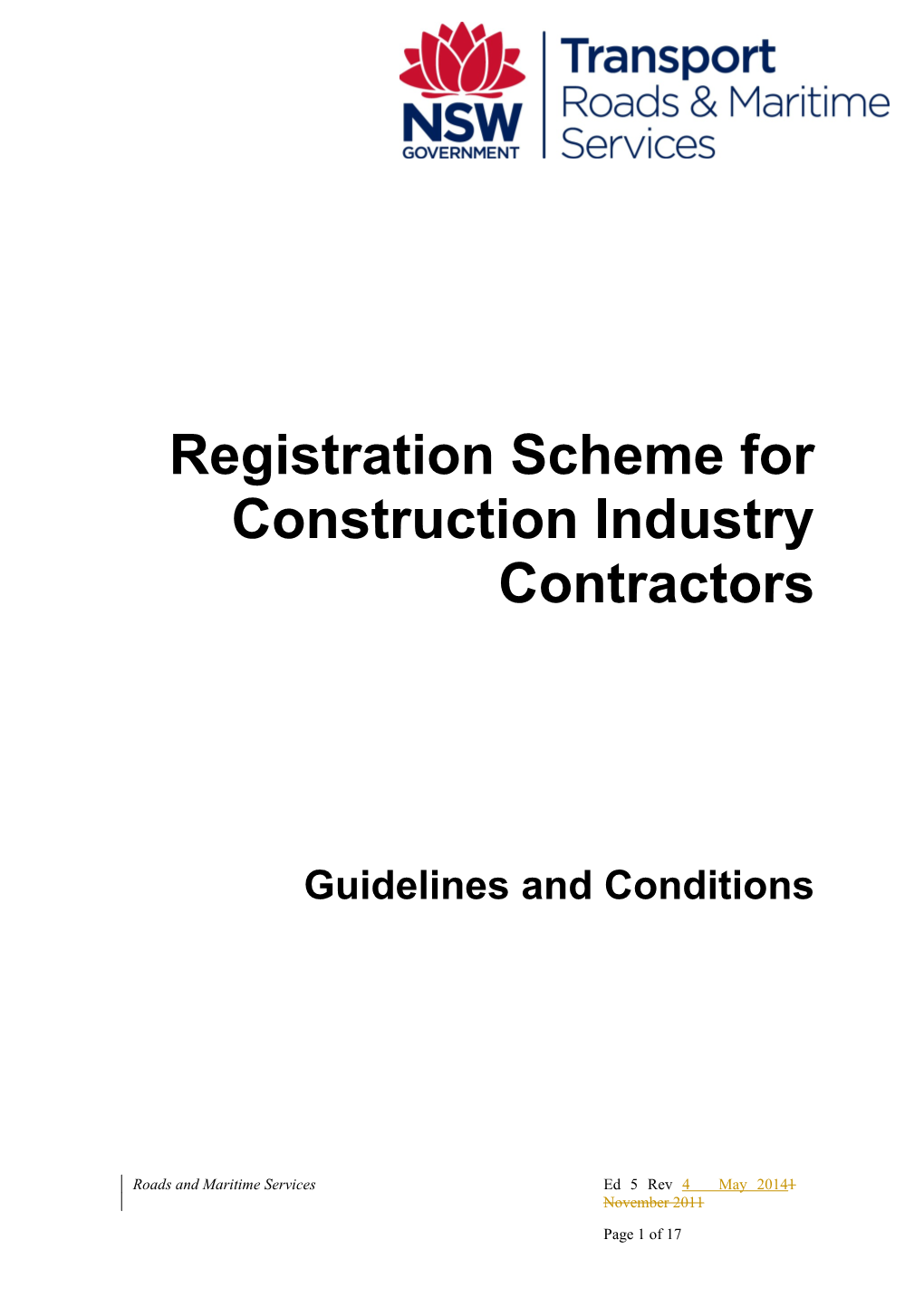 Registration Scheme for Construction Industry Contractors