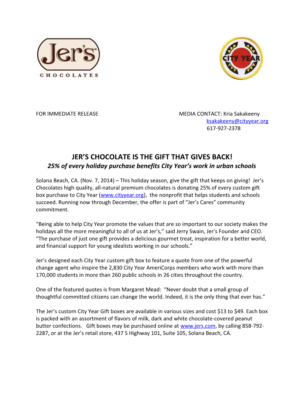 Jer S Chocolate Is the Gift That Gives Back!
