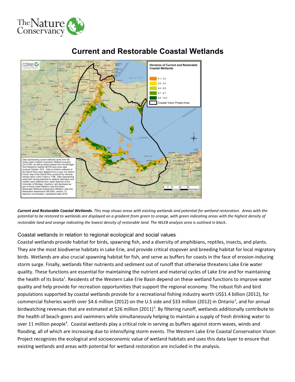 Current and Restorable Coastal Wetlands Fact Sheet June2016