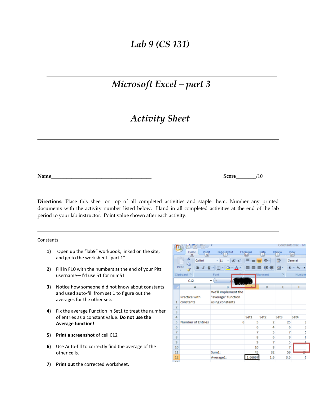Microsoft Excel Part 3