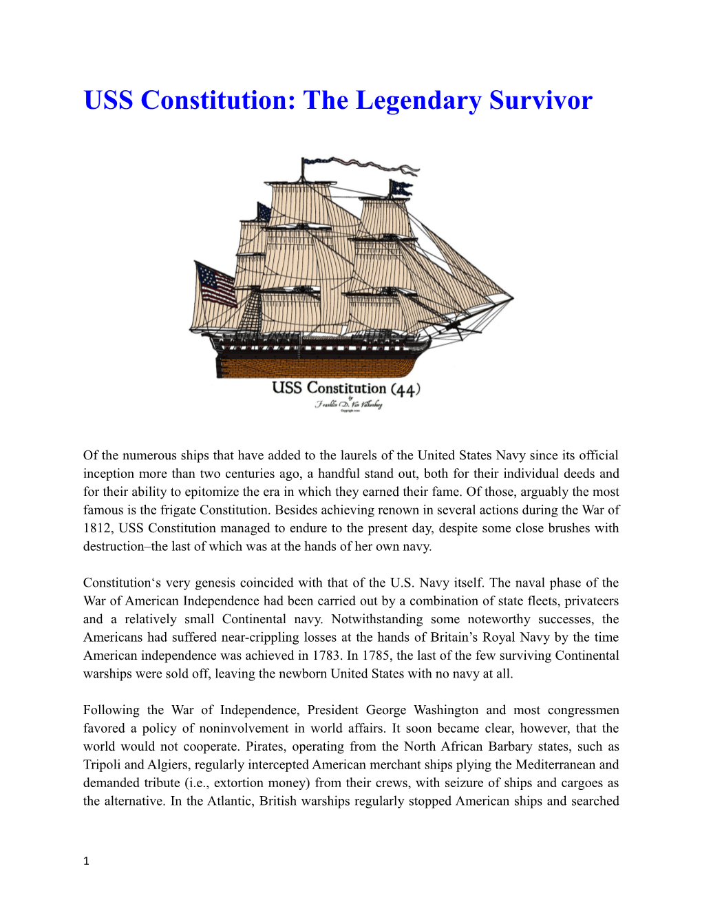 USS Constitution: the Legendary Survivor
