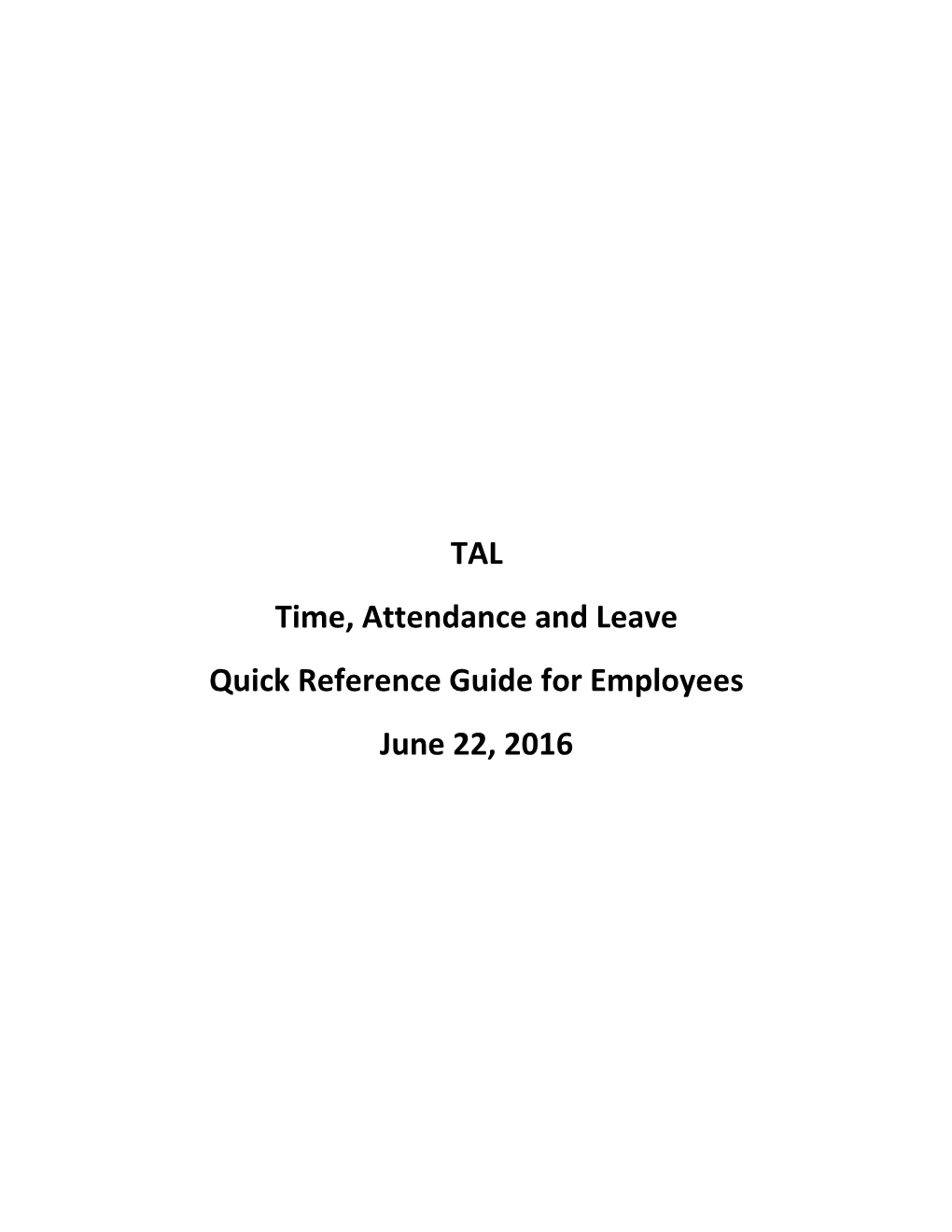 Time, Attendance and Leave